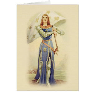 Cartão Rua Joan of Arc Flag Soldier Católica