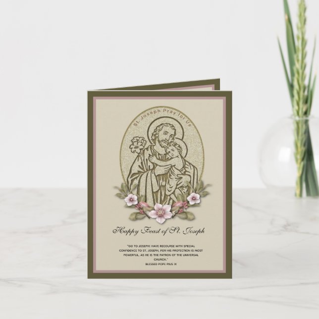 Cartão Rua: Joseph Child Jesus Banquete Day Floral (Frente)