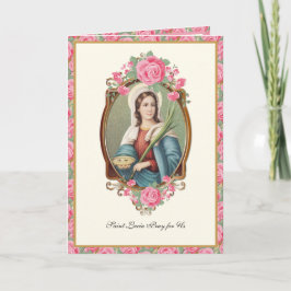 Cartão Rua. Lucia Lucy Religerian Prayer Pink Roses