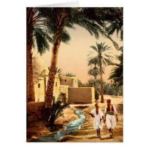 Cartão Rua na antiga cidade, Biskra, Argélia