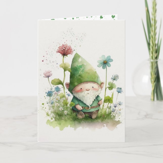 Cartão Rua, o duende verde do dia de Patrick (Frente)