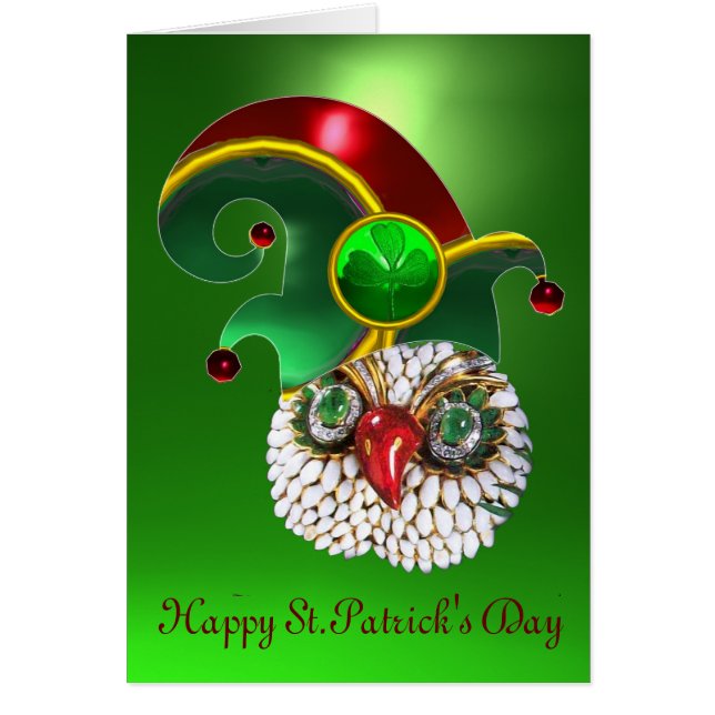 CARTÃO RUA PATRICK JEWEL OWL E ELF HAT COM SHAMROCK (Frente)