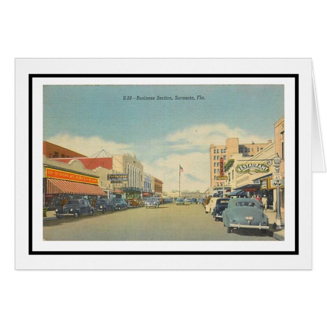 Cartão Rua principal em Sarasota, Flórida (Frente Horizontal)