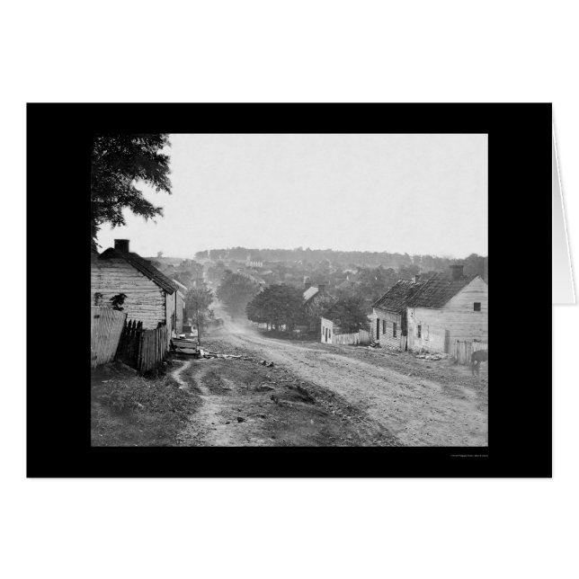 Cartão Rua principal em Sharpsburg, MD 1862 (Frente Horizontal)