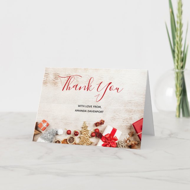 Cartão Ruas de Natal na Madeira Russa Obrigado (Frente)