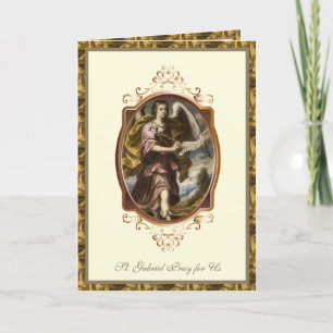 Cartão Ruas Religiosas, Gabriel Archangel Oração Catól