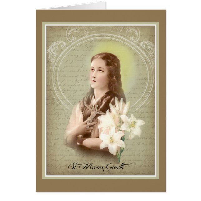 Cartão Ruas Religiosas Maria Goretti Pureza Católica (Frente)