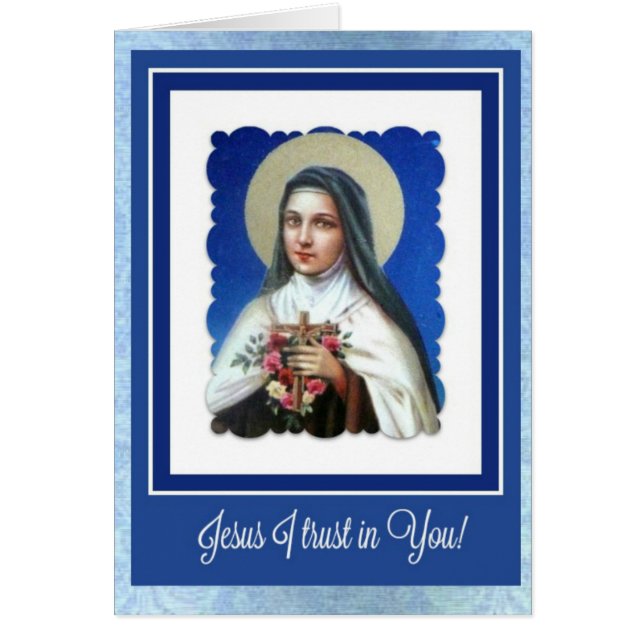 Cartão Ruas. Tome a Flor Pequena com crucifixo e rosas (Frente)