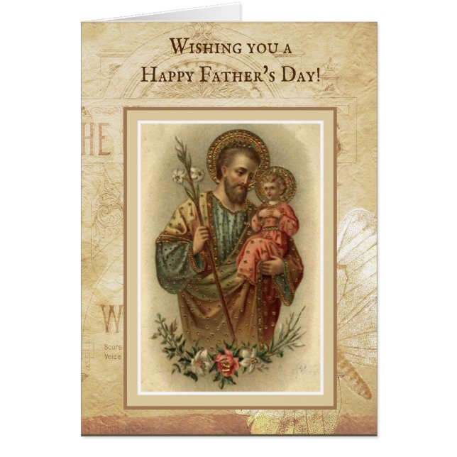 Cartão Ruas Vintage, José com Crianças Jesus Pais (Frente)