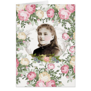 Cartão Ruas Vintage. Rosas Religiosas Católicas