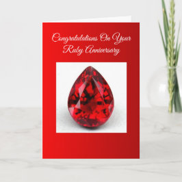 Cartão Ruby Personalizou 40º Aniversário de Casamento