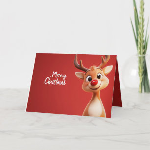 Cartão Rudolph Felry Natal Festivo e Feriado Divertido
