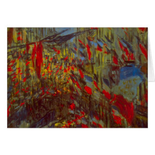 Cartão Rue Montorgueil com Bandeiras de Claude Monet
