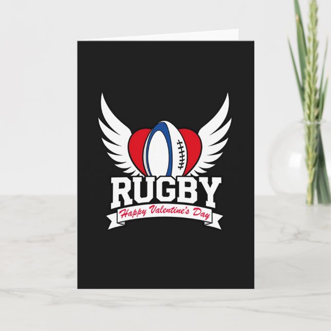 Cartão Rugby Love Valentines Day Card (Frente)