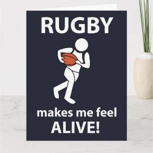 Cartão Rugby Me Faz Me Sentir Vivo Rugby