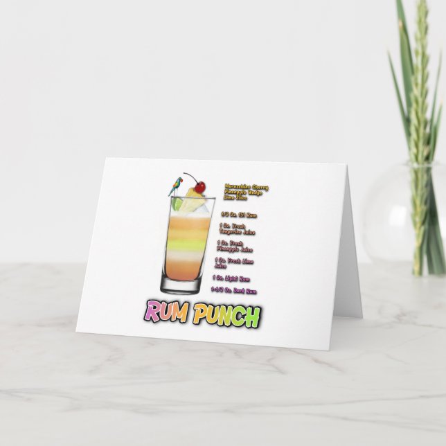 Cartão RUM PUNCH Coquetel Recebe Arte (Frente)