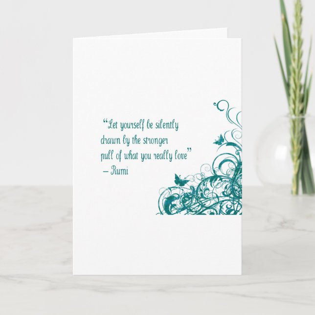 Cartão Rumi ama citação (Frente)