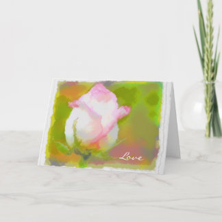 Cartão Rumi e flor cor-de-rosa