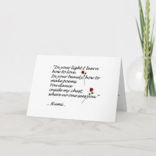 Cartão Rumi Heart Quote Greeting Card