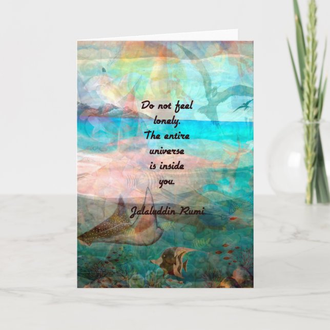 Cartão Rumi Inspiração Citação Sobre O Universo (Frente)