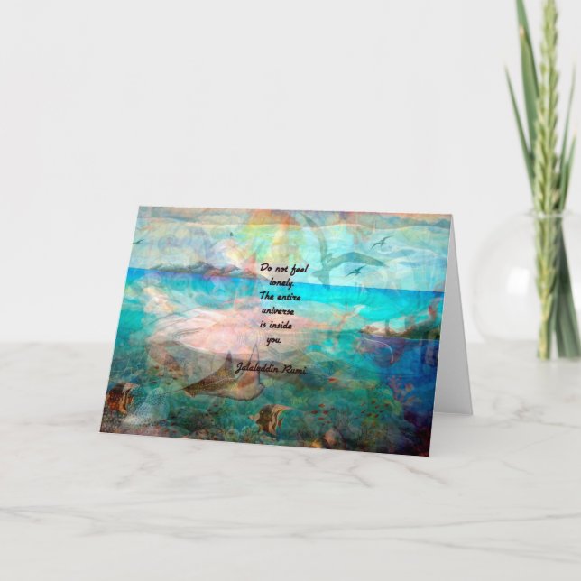 Cartão Rumi Inspiração Citação Sobre O Universo (Frente)