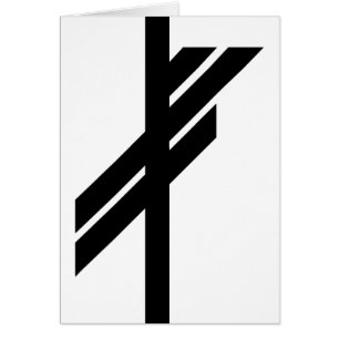 Cartão Rune de Viking - sorte - preto