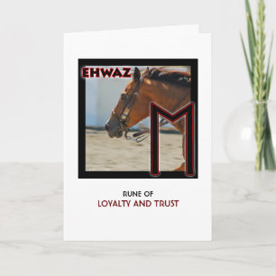 Cartão Rune Ehwaz - Lealdade e confiança - Cavalo