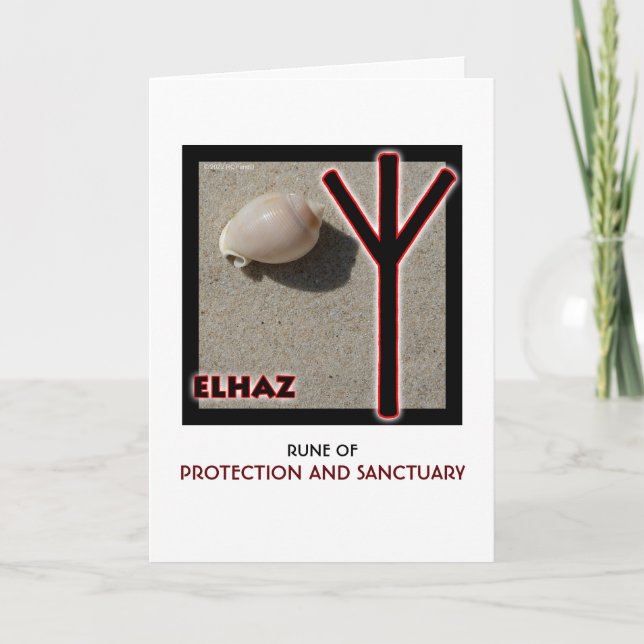 Cartão Rune Elhaz - Proteção e Santuário - Shell (Frente)