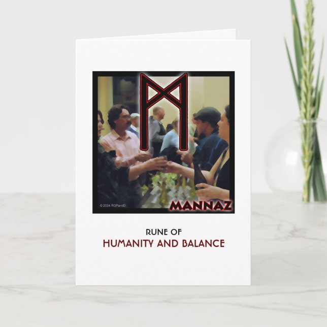 Cartão Rune Mannaz - Humanidade & Equilíbrio (Frente)
