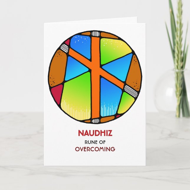 Cartão Rune Naudhiz - Superando - Art Nouveau (Frente)