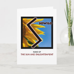 Cartão Rune Sowilo - Sol e Iluminismo - Girassol