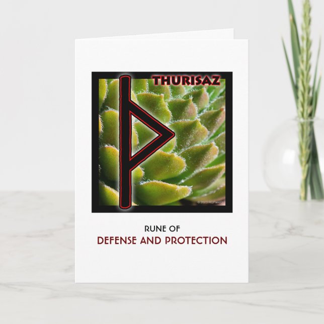 Cartão Rune Thurisaz - Defesa e Proteção (Frente)