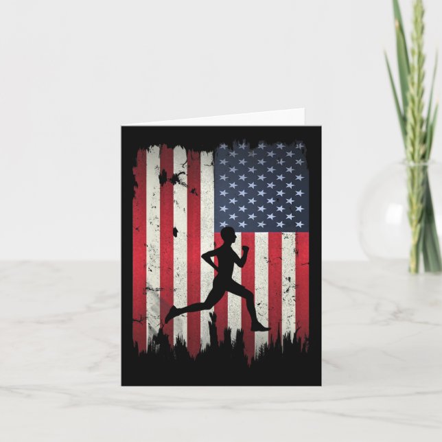 Cartão Runner Runner Runner U American Flag 4 De Julho Pa (Frente)