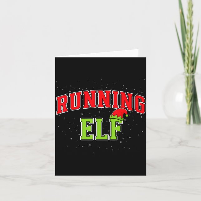 Cartão Running Elf Christmas Family Matching Group Xmas R (Frente)