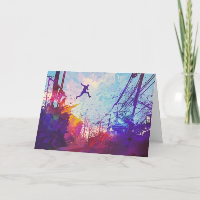 Cartão Running livre urbano de Parkour - vazio (Frente)