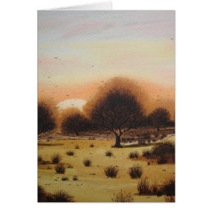 cartão rural rústico da arte da paisagem da