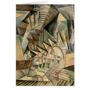Cartão Rush Hour, Nova York por Max Weber, Cubismo Vintag
