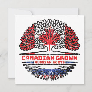 Cartão Rússia Canadá Russo Canadá Árvore Bandeira