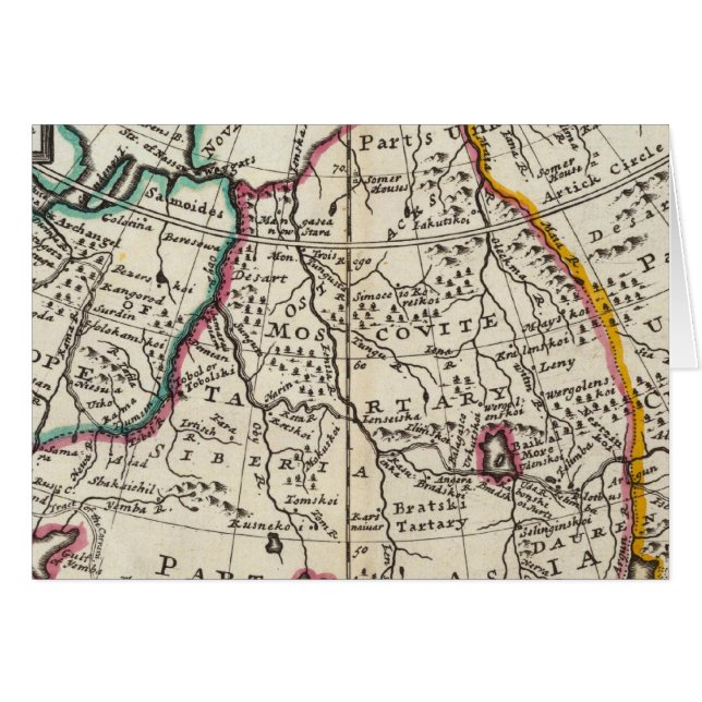 Cartão Rússia, Cazaquistão, Ásia (Frente Horizontal)