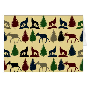 Cartão Russo de Cabina de Montanha do Lobo Selvagem Selva