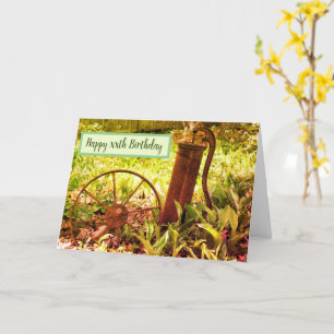 Cartão Rusted Things Flor Jardim Personalizado Aniversári