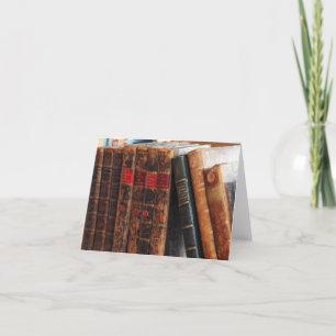 Cartão Rustic Antique Books Library Shelf Blank Notecards