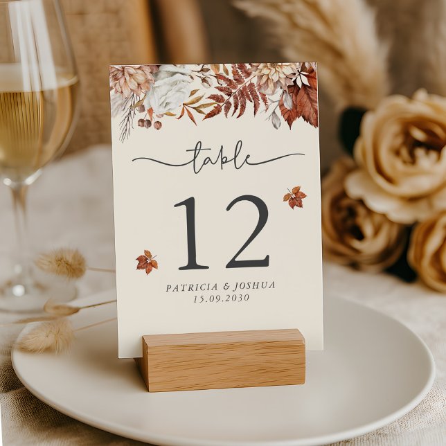 Cartão Rustic Autumn Table Number (Criador carregado)