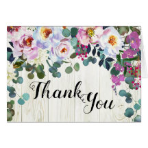 Rustic Boho Chic Peonies Floral Obrigado