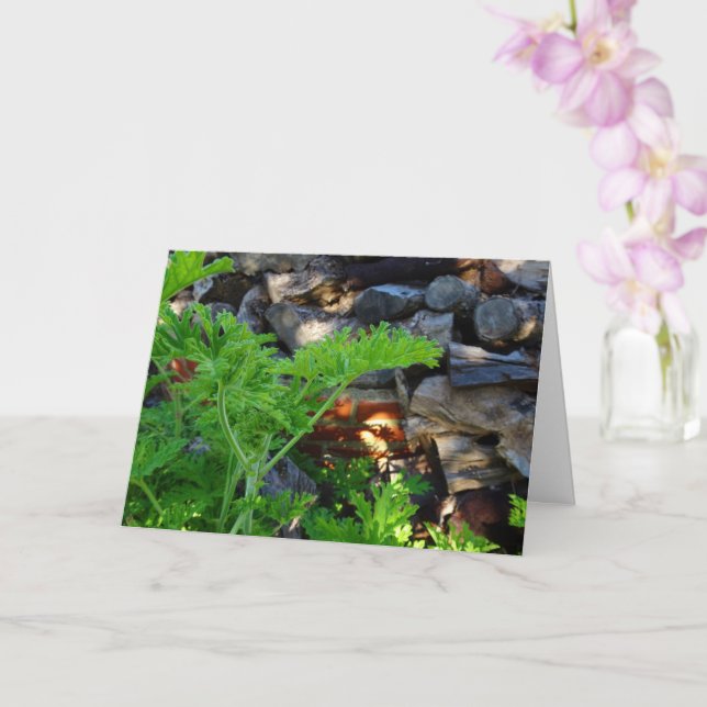 Cartão Rustic Citronella Leaf Portrait Card (Orquídea)