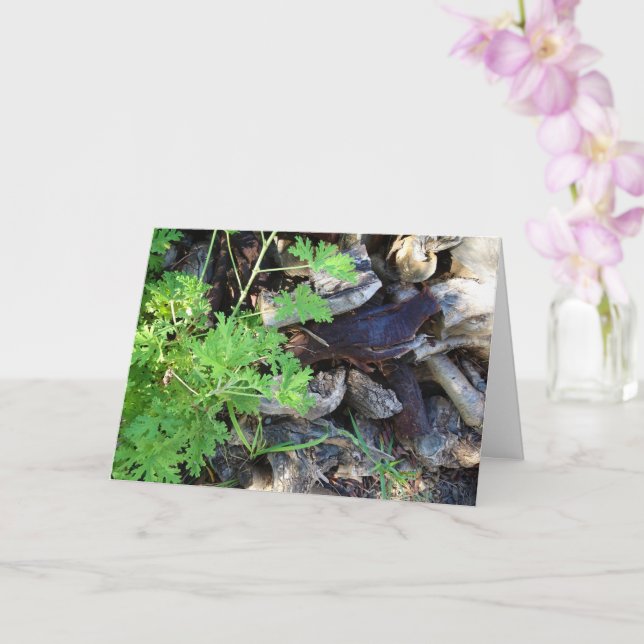 Cartão Rustic Citronella Leaf Portrait Card (Orquídea)