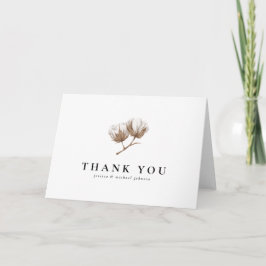 Cartão Rustic Cotton Wedding Obrigado