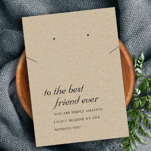 CARTÃO RUSTIC DO AMIGO KRAFT GIFT NECKLACE