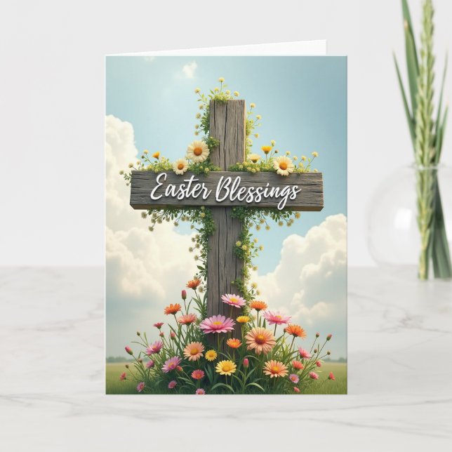 Cartão Rustic Easter Blessings Scene Card (Frente)