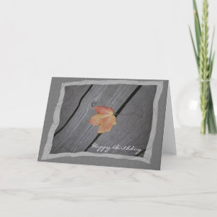 Cartão Rustic Fall Leaf Happy Birth